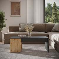 Vicco Tavolino da salotto Antracite/Artisan 90 x 60 cm con ripiani