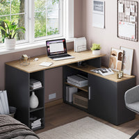 Vicco Scrivania angolare Antracite/Artisan 135 x 110 cm con ripiani