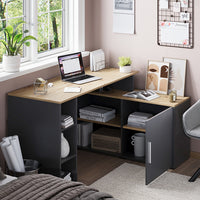 Vicco Scrivania angolare Antracite/Artisan 135 x 110 cm con ripiani