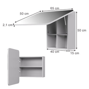 Vicco Specchio contenitore bagno Bianco 65 x 50 cm con ripiani