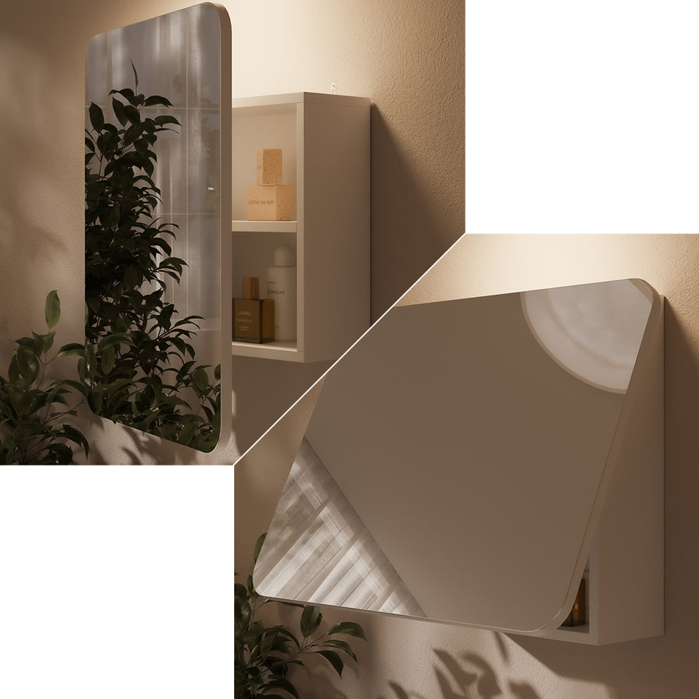 Vicco Specchio contenitore bagno Bianco 65 x 50 cm con ripiani