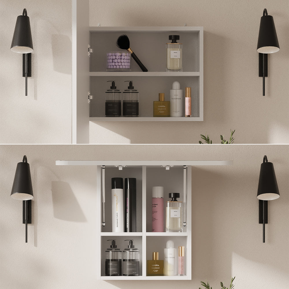 Vicco Specchio contenitore bagno Bianco 65 x 50 cm con ripiani