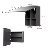 Vicco Specchio contenitore bagno Antracite 60 x 50 cm con ripiani