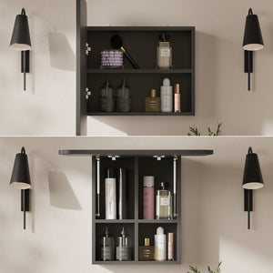 Vicco Specchio contenitore bagno Antracite 60 x 50 cm con ripiani