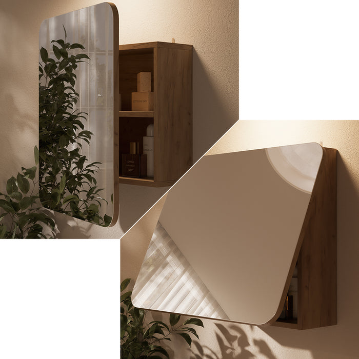 Vicco Specchio contenitore bagno Quercia dorata 60 x 50 cm con ripiani