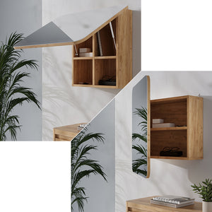 Vicco Specchio contenitore bagno Quercia dorata 60 x 50 cm con ripiani