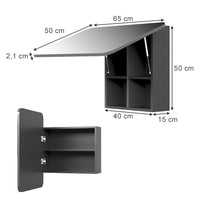 Vicco Specchio contenitore bagno Antracite 65 x 50 cm con ripiani