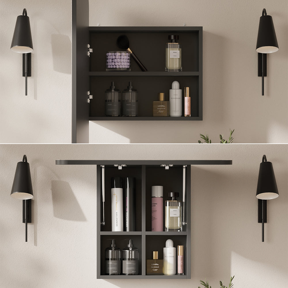 Vicco Specchio contenitore bagno Antracite 65 x 50 cm con ripiani