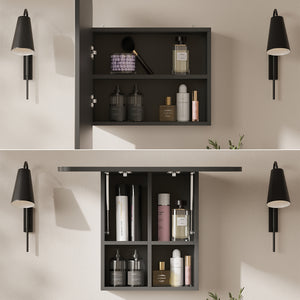 Vicco Specchio contenitore bagno Antracite 65 x 50 cm con ripiani