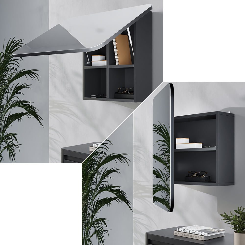 Vicco Specchio contenitore bagno Antracite 65 x 50 cm con ripiani