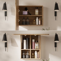 Vicco Specchio contenitore bagno Quercia dorata 65 x 50 cm con ripiani