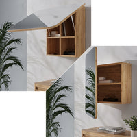 Vicco Specchio contenitore bagno Quercia dorata 65 x 50 cm con ripiani