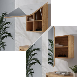 Vicco Specchio contenitore bagno Quercia dorata 65 x 50 cm con ripiani