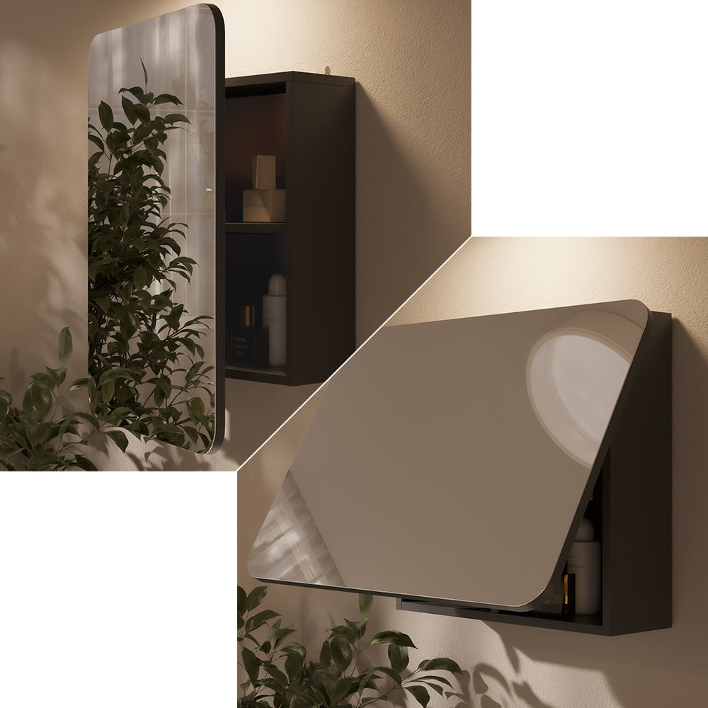 Vicco Specchio contenitore bagno Antracite 70 x 50 cm con ripiani