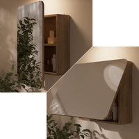 Vicco Specchio contenitore bagno Quercia dorata 70 x 50 cm con ripiani