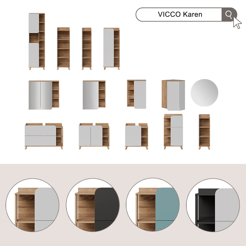 Vicco Set di mobili da bagno Sonoma 5 parti