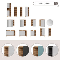 Vicco Set di mobili da bagno Antracite 4 parti