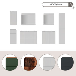 Vicco Specchio da bagno Quercia verde/oro 60 x 62 cm con ripiano