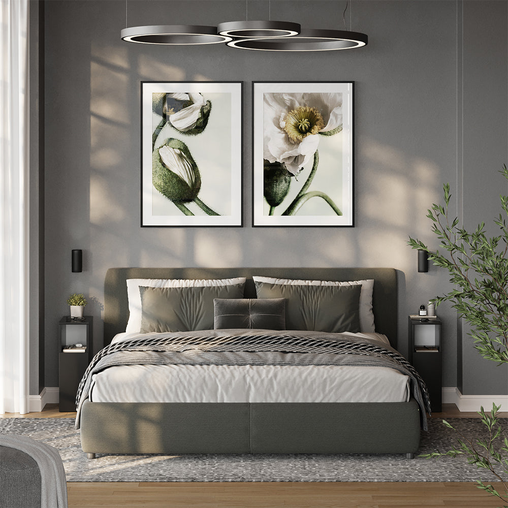 Vicco Comodino camera da letto Nero 20 x 59.5 cm con 1 porta