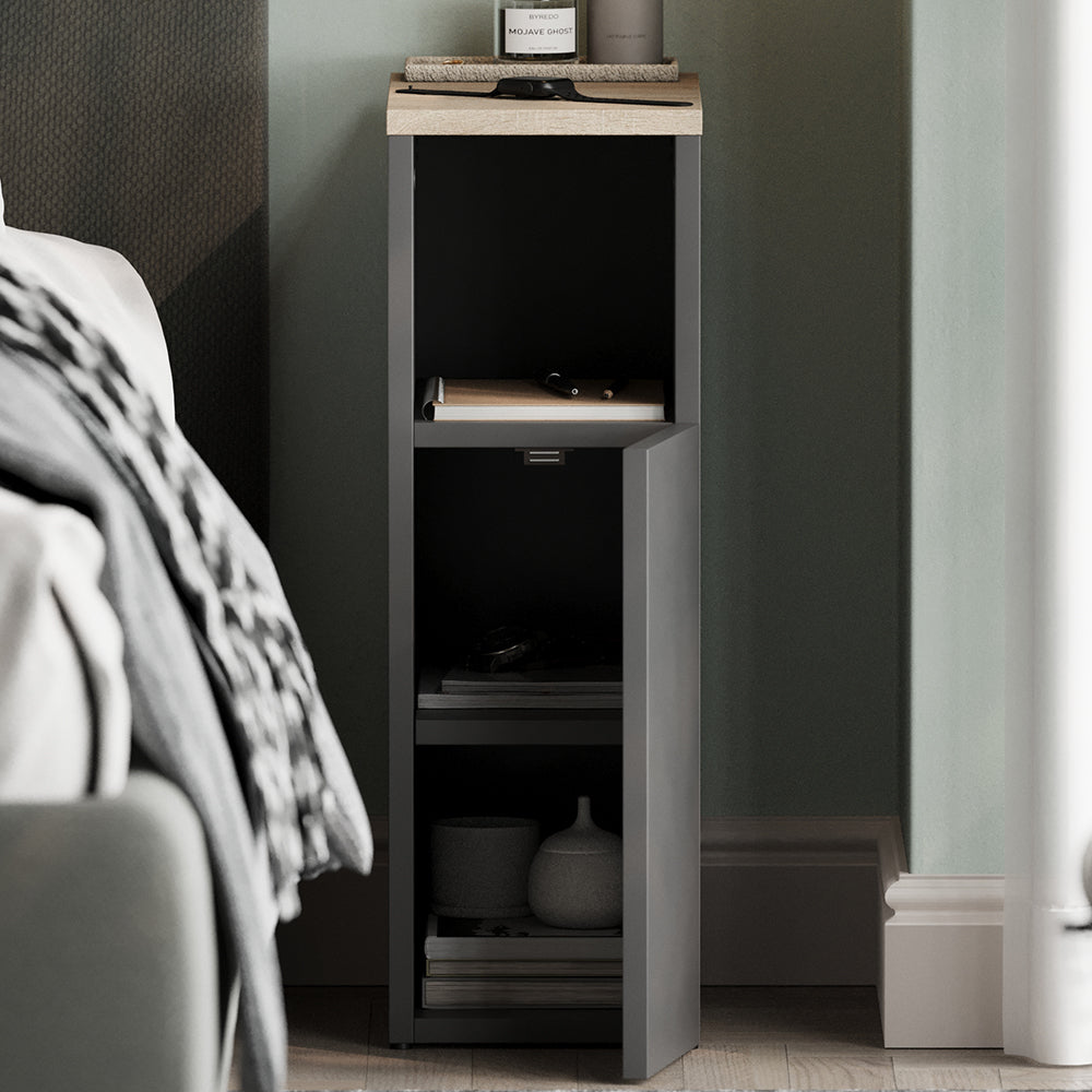 Vicco Comodino camera da letto Antracite/Sonoma 20 x 59.5 cm con 1 porta