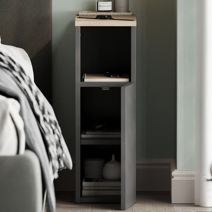 Vicco Comodino camera da letto Antracite/Sonoma 20 x 59.5 cm con 1 porta