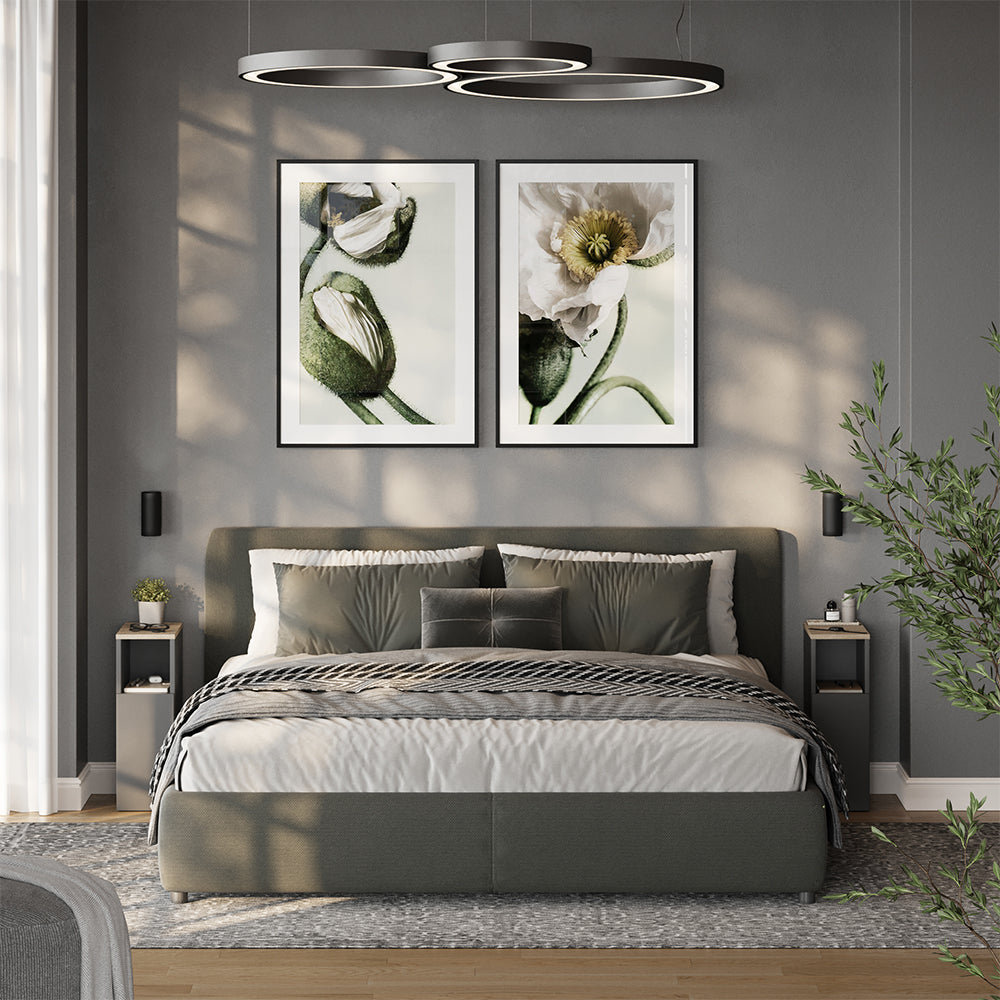 Vicco Comodino camera da letto Antracite/Sonoma 20 x 59.5 cm con 1 porta