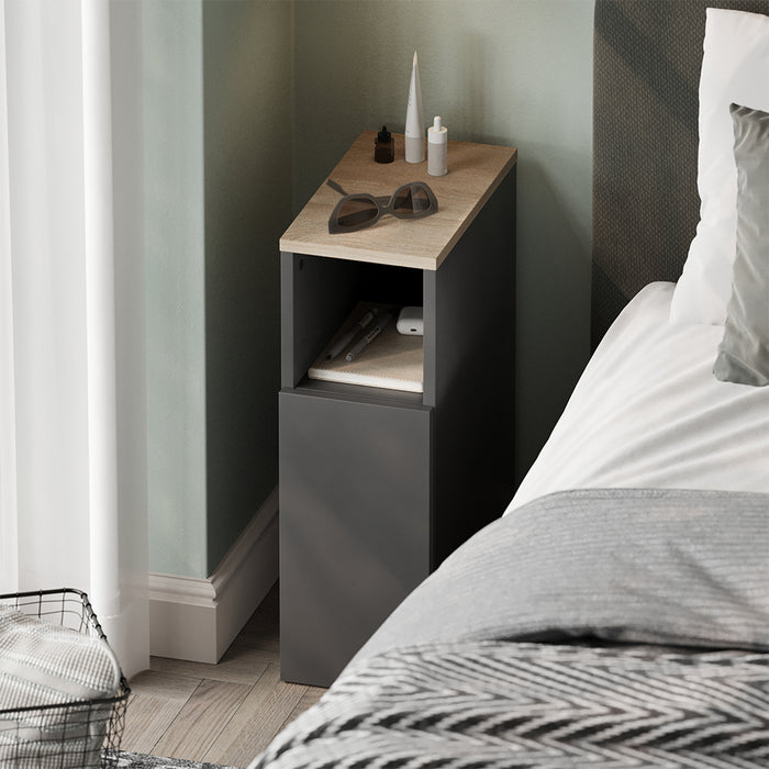 Vicco Comodino camera da letto Antracite/Sonoma 20 x 59.5 cm con 1 porta