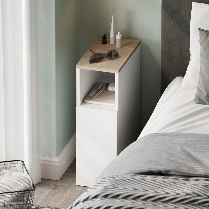 Vicco Comodino camera da letto Bianco/Sonoma 20 x 59.5 cm con 1 porta
