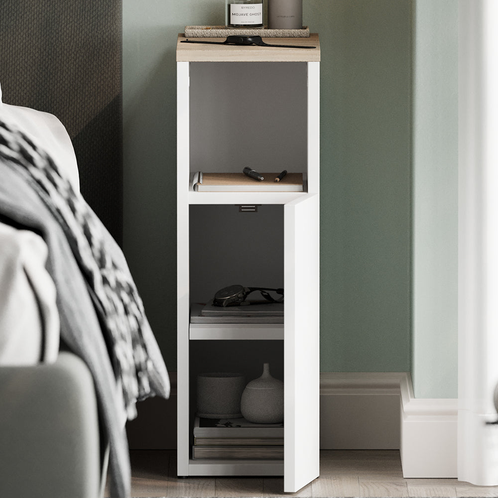 Vicco Comodino camera da letto Bianco/Sonoma 20 x 59.5 cm con 1 porta