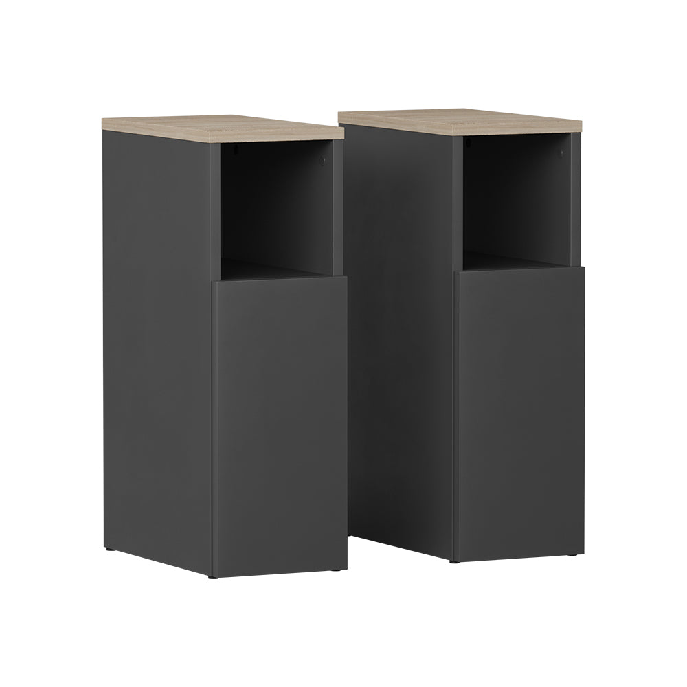 Vicco Comodino Antracite/Sonoma Set di 2