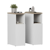 Vicco Comodino Bianco/Sonoma Set di 2