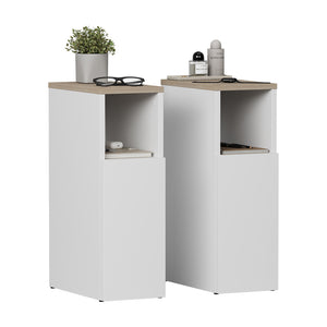 Vicco Comodino Bianco/Sonoma Set di 2