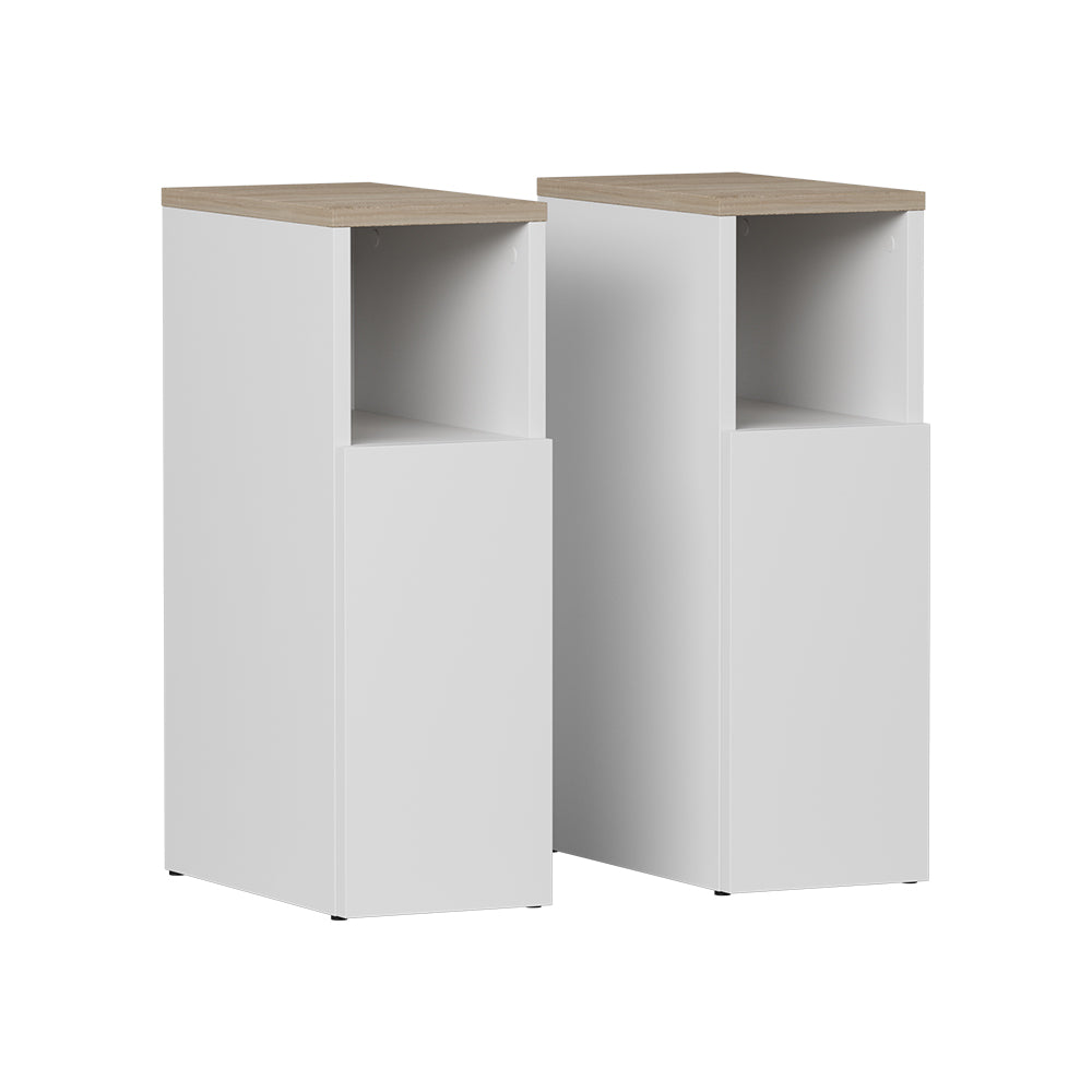 Vicco Comodino Bianco/Sonoma Set di 2