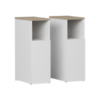 Vicco Comodino Bianco/Sonoma Set di 2