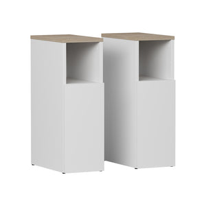 Vicco Comodino Bianco/Sonoma Set di 2