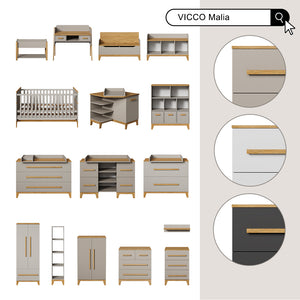 Vitalispa Scrivania Grigio/quercia 97 x 51 cm