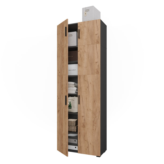Vicco Armadio universale Antracite/quercia dorata 80 x 223.8 cm con attacco per mobile