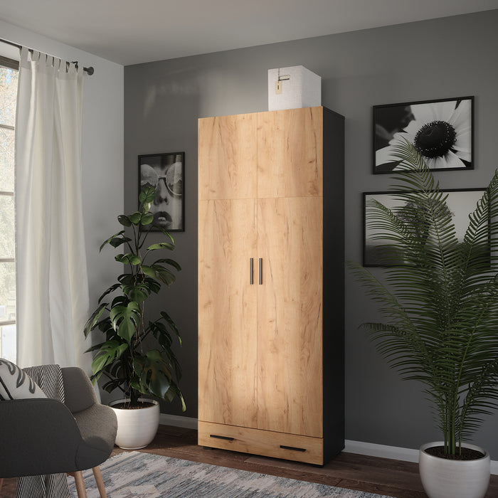 Vicco Armadio universale Antracite/quercia dorata 80 x 201.2 cm con modulo cassetto