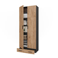 Vicco Armadio universale Antracite/quercia dorata 80 x 201.2 cm con modulo cassetto