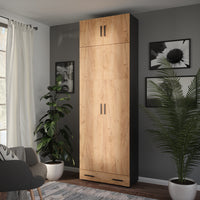 Vicco Armadio universale Antracite/quercia dorata 80 x 241.2 cm con piano superiore e modulo cassetto