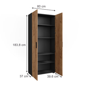 Vicco Scaffale per file Antracite/quercia dorata 80 x 183.8 cm