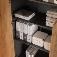 Vicco Scaffale per file Antracite/quercia dorata 80 x 201.2 cm con modulo cassetto