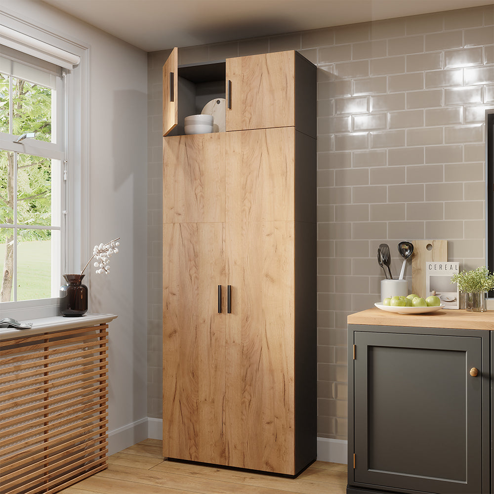 Vicco Scaffale per file Antracite/quercia dorata 80 x 223.8 cm con attacco per mobile