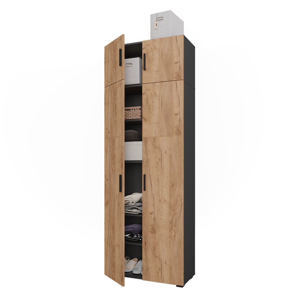 Vicco Scaffale per file Antracite/quercia dorata 80 x 223.8 cm con attacco per mobile