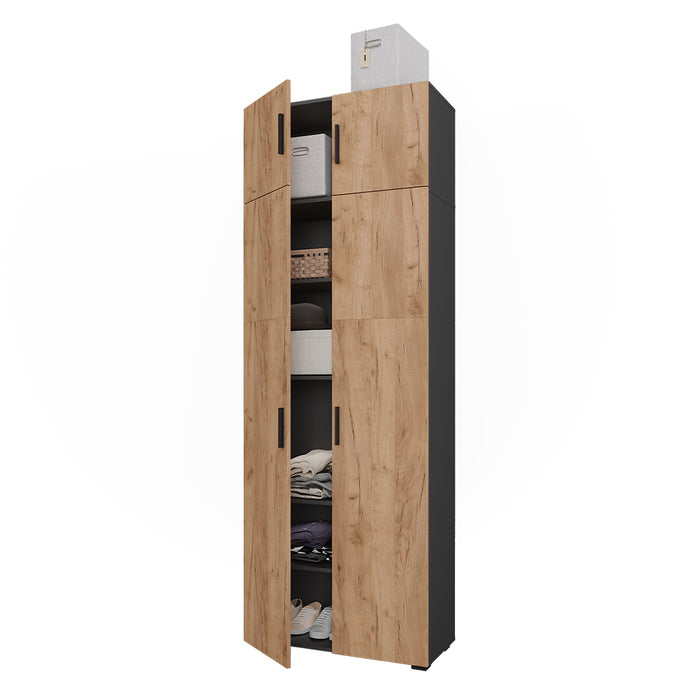 Vicco Scaffale per file Antracite/quercia dorata 80 x 223.8 cm con attacco per mobile