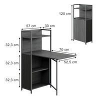 Vicco Scrivania Nero 57 x 30 cm con piano del tavolo pieghevole