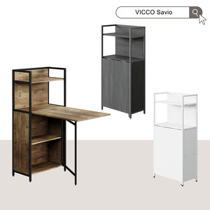 Vicco Scrivania Nero 57 x 30 cm con piano del tavolo pieghevole
