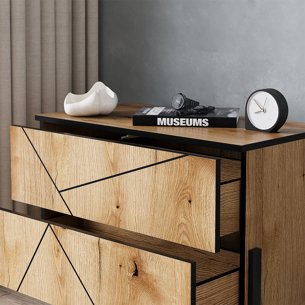 Vicco Comodino camera da letto Rovere 78 x 55.2 cm con 2 cassetti