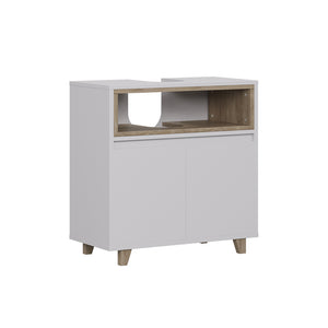 Vicco Mobile sottolavabo per bagno Bianco/quercia 60 x 61 cm con 2 porte
