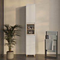 Vicco Armadio per il bagno Bianco/quercia 30 x 170 cm con 2 porte